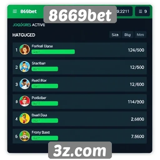 Estatísticas de jogadores ativos na plataforma 8669bet